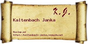 Kaltenbach Janka névjegykártya